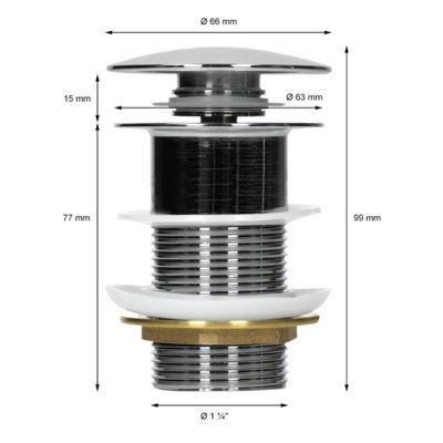 Lavabo à poser céramique blanc brillant ronde avec bonde vidange 280 x 116 mm