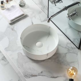 Lavabo à poser CILIN céramique 36x12x36 cm calacatta