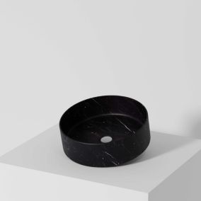 Lavabo à poser CILIN céramique 36x12x36 cm noir marquina