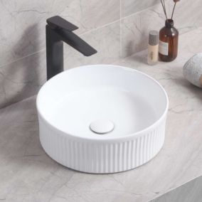 Lavabo à poser CORINTO CILIN céramique 37,5x13x37,5 cm blanc