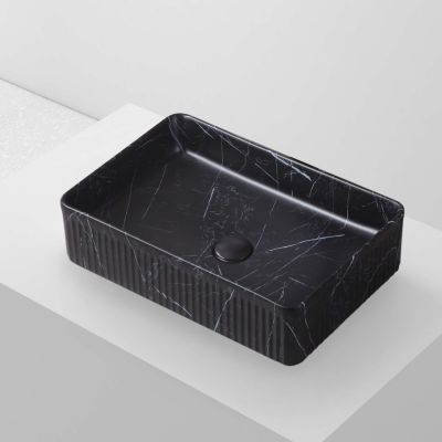 Lavabo à poser CORINTO RT5034 céramique 50x13x34 cm noir marquina
