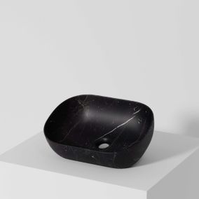 Lavabo à poser MINI OVALO céramique 46,5x13x33,5 cm noir marquina