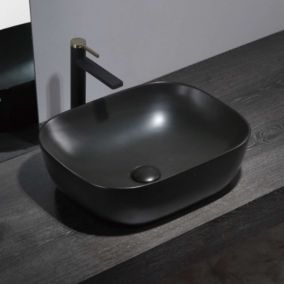 Lavabo à poser MINI OVALO céramique 46,5x13x33,5 cm noir