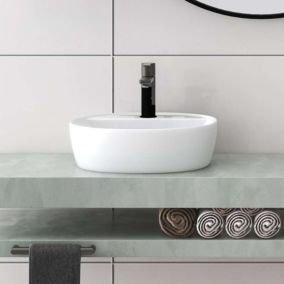 Lavabo à poser OC40 céramique 40,5x12x40,5 cm blanc