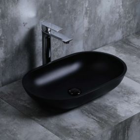 Lavabo à poser OVALO cristal 54x11,5x34 cm noir