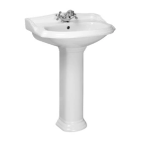 Lavabo retro sur colonne ABERY 58 cm en ceramique