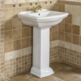 Lavabo retro sur colonne DERBY 60 cm en ceramique