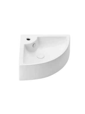 Lavabo suspendu d angle Uptrend CHERRY XL, blanc brillant, avec trou pour robinetterie et trop plein, 1 pc.
