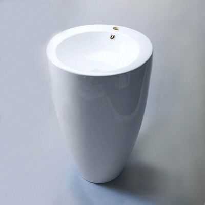 Lavabo Totem Rond - Céramique Blanc - 50x85 cm - Ove