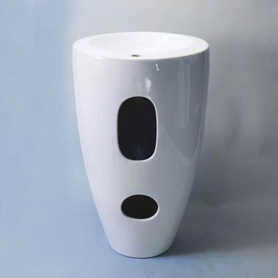 Lavabo Totem Rond - Céramique Blanc - 50x85 cm - Ove