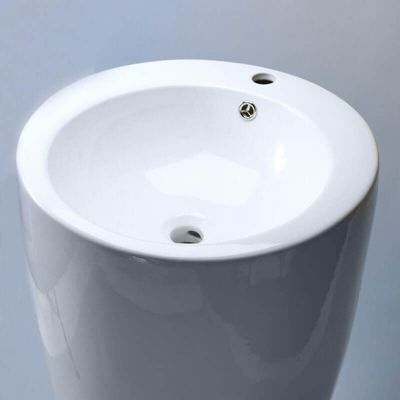 Lavabo Totem Rond - Céramique Blanc - 50x85 cm - Ove