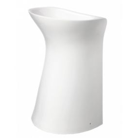 Lavabo totem sur pied blanc design en céramique - Shannon