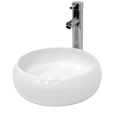 Lavabo vasque a poser salle de bain en ceramique rond 350 mm design moderne