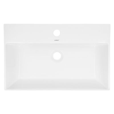 Lavabo vasque salle de bain céramique suspendu/à poser rectangulaire 605x365 mm