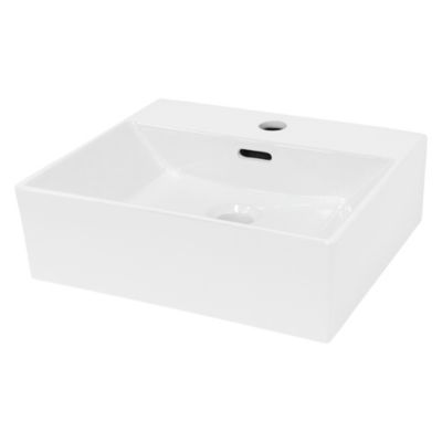 Lavabo vasque salle de bain en céramique suspendu / à poser angulaire 415x360mm
