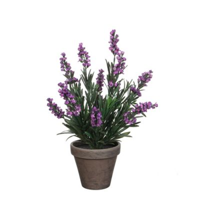 Lavande violet artificiel ø20 x h.33 cm en pot Stan gris ø11,5 cm