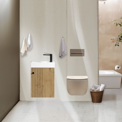 Lave main 40 cm effet chêne vieilli Aquapicolo