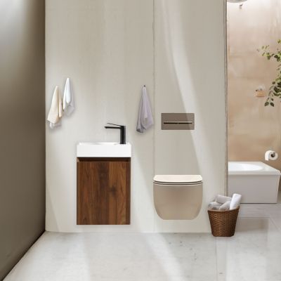 Lave-main 40 cm noyer Aquastretto