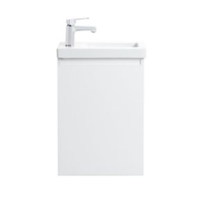 Lave-main Prémonté Blanc 40Cm + Vasque céramique Blanche BILY - bain-bain