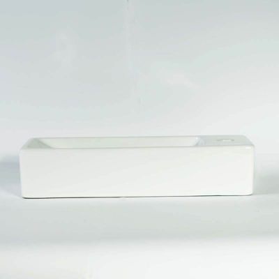 Lave main Rectangle Droite Céramique Blanc - 38x15 cm - Minimalist