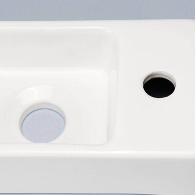 Lave main Rectangle Droite Céramique Blanc - 38x15 cm - Minimalist
