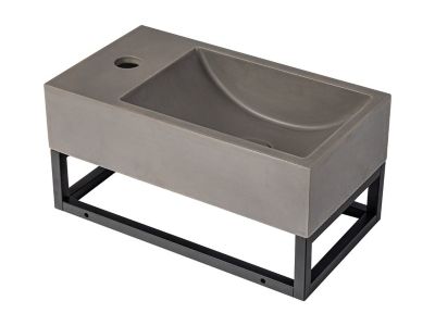 Lave main suspendu en béton avec support - Robinetterie à gauche - L40 ...