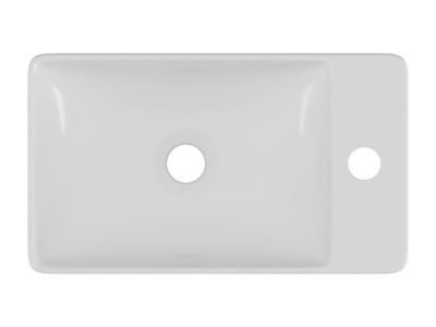 Lave-main suspendu en céramique blanche - L38 x H10 x P22 cm - ERAVAL II