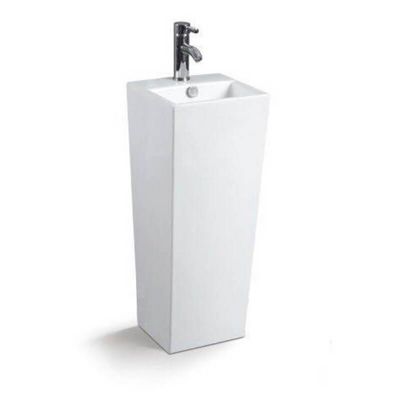 Lave Main Totem Carré - Céramique Blanc - 33x84 cm - Line