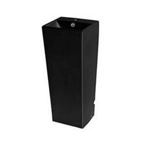 Lave Main Totem Carré - Céramique Noir - 33x84 cm - Line