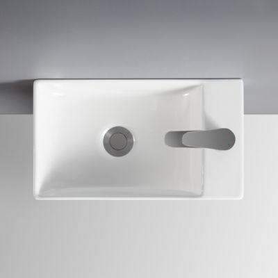 Lave-mains à suspendre en céramique rectangulaire blanc Savy