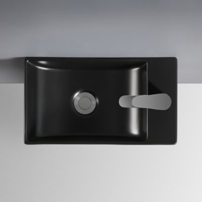 Lave-mains à suspendre en céramique rectangulaire noir Savy