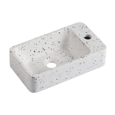 Lave mains à suspendre en céramique terrazzo, l.40 x H.10 x P.23 cm, Homesight Savy
