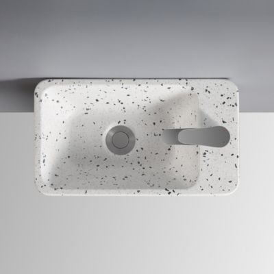 Lave mains à suspendre en céramique terrazzo, l.40 x H.10 x P.23 cm, Homesight Savy