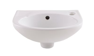 Lave-mains céramique blanc GoodHome Bori 35 cm