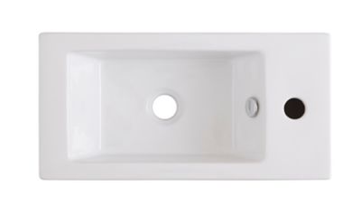 Lave mains céramique blanc, l.50 x H.14,5 x P.25 cm, GoodHome Rioni