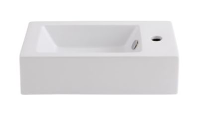 Lave mains céramique blanc, l.50 x H.14,5 x P.25 cm, GoodHome Rioni