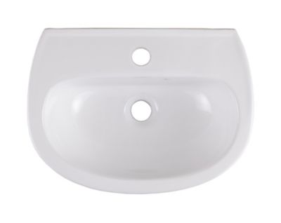 Lave mains en céramique blanc, l.45 x H.17 x P.34 cm, GoodHome Zuari