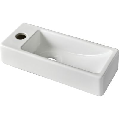 Lave-mains gain de place à suspendre 37 x 15 cm - robinet à gauche - Longine