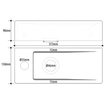 Lave-mains gain de place à suspendre 37 x 15 cm - robinet à gauche - Longine