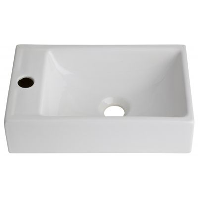 Lave mains rectangle blanc contemporain