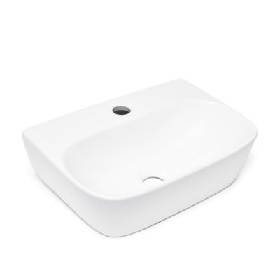 Lave-mains suspendu 43 x 30 cm - blanc - avec trou de robinetterie - sans trop-plein - Brevis SAT