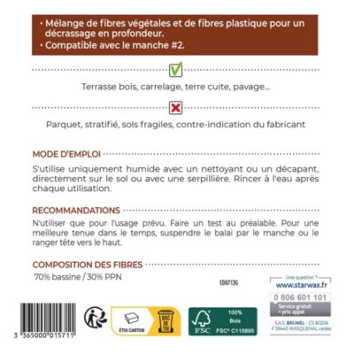 Lave-pont fibre végétale Starwax L.23 x l.11cm