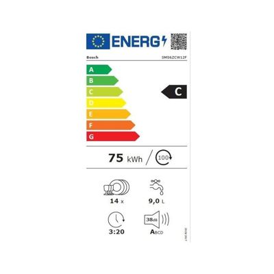 Lave-vaisselle 60cm 14 couverts 38db blanc Bosch SMS 6 ZCW 12 F ser6