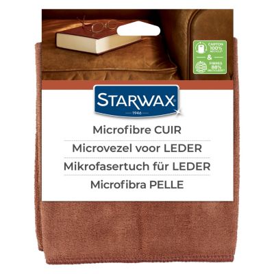 Lavette microfibre spéciale cuir marron Starwax L.210 x l.170 x ep.1 cm