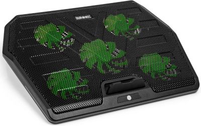 LC4 Refroidisseur pour ordinateur portable 5x ventilateurs Tapis anti surchauffe 2x ports USB Hauteur ajustable Duronic