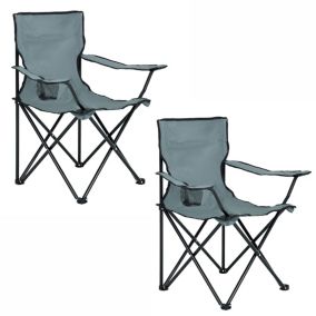 Le lot de 2 Chaises de Camping pliables ANTER en Gris