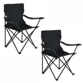 Le lot de 2 Chaises de Camping pliables ANTER en Noir