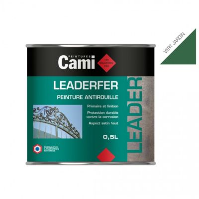 LEADERFER Vert Jardin 0,5L-Laque antirouille brillante pour toutes vos ...