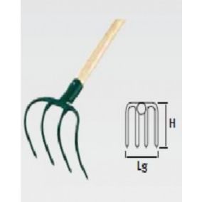 Leborgne Croc de pépiniériste - 4 dents - manche bois certifié PEFC 100%