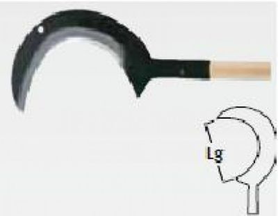 Leborgne Croissant 1 taillant - 24 cm - manche bois 130 cm